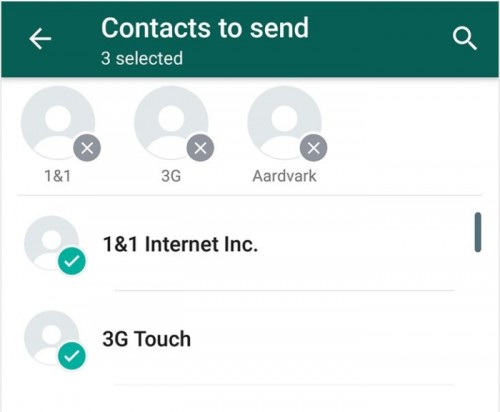 Cómo enviar varios contactos por Whatsapp-